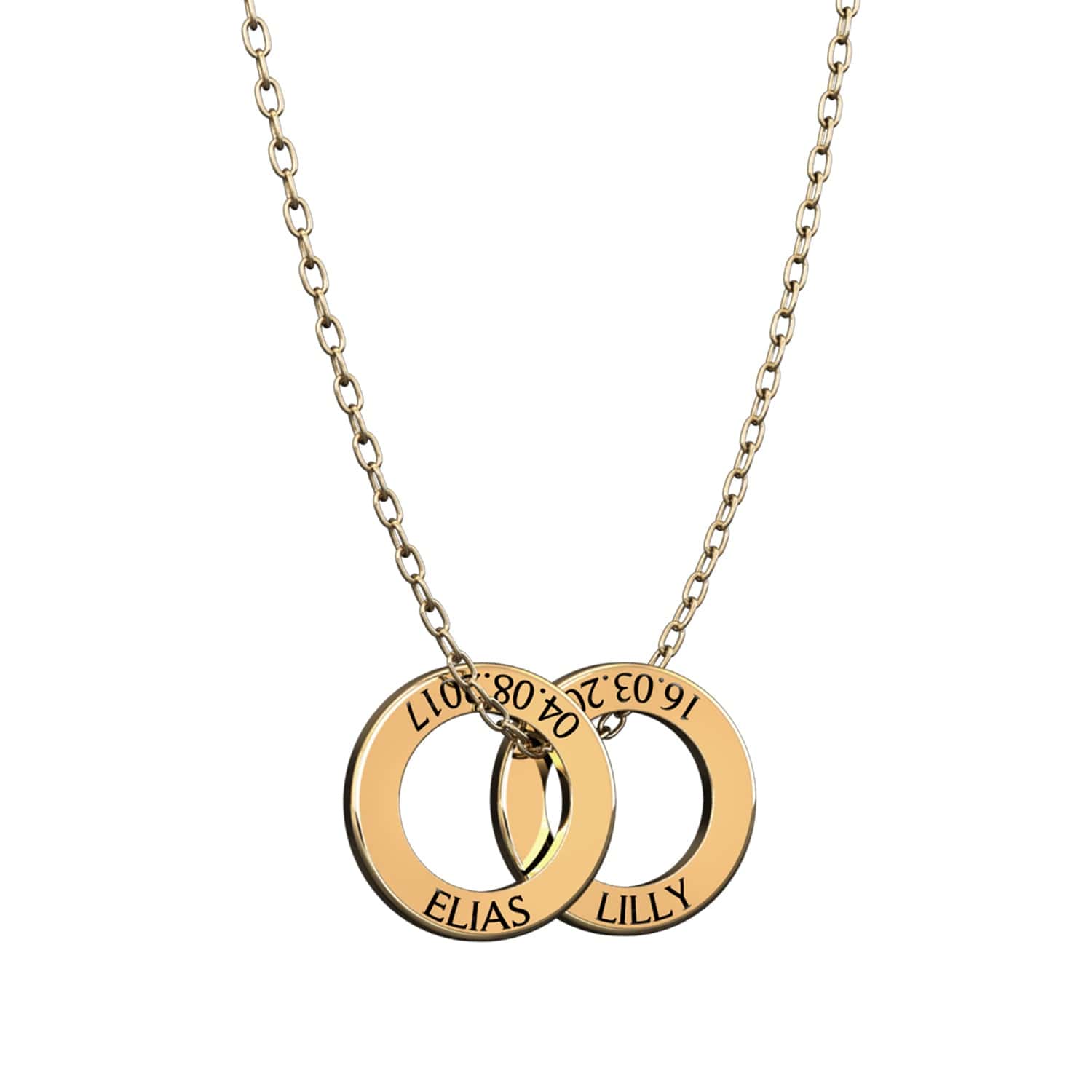 Ring necklace with name and date