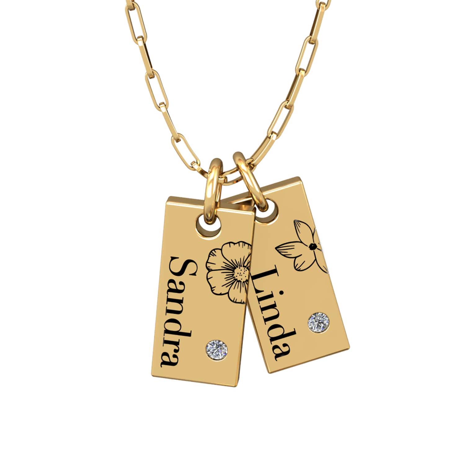 Flower necklace with name