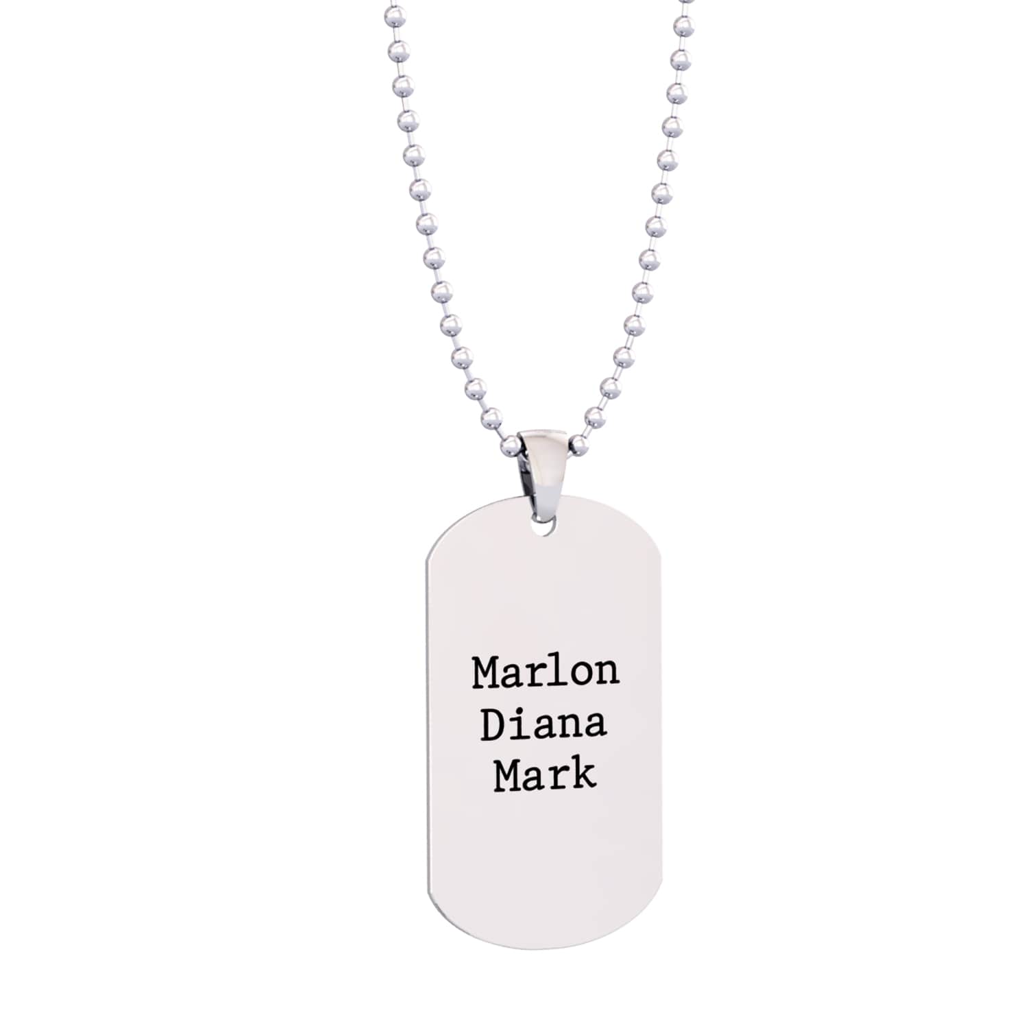 Dog tag necklace with engraving