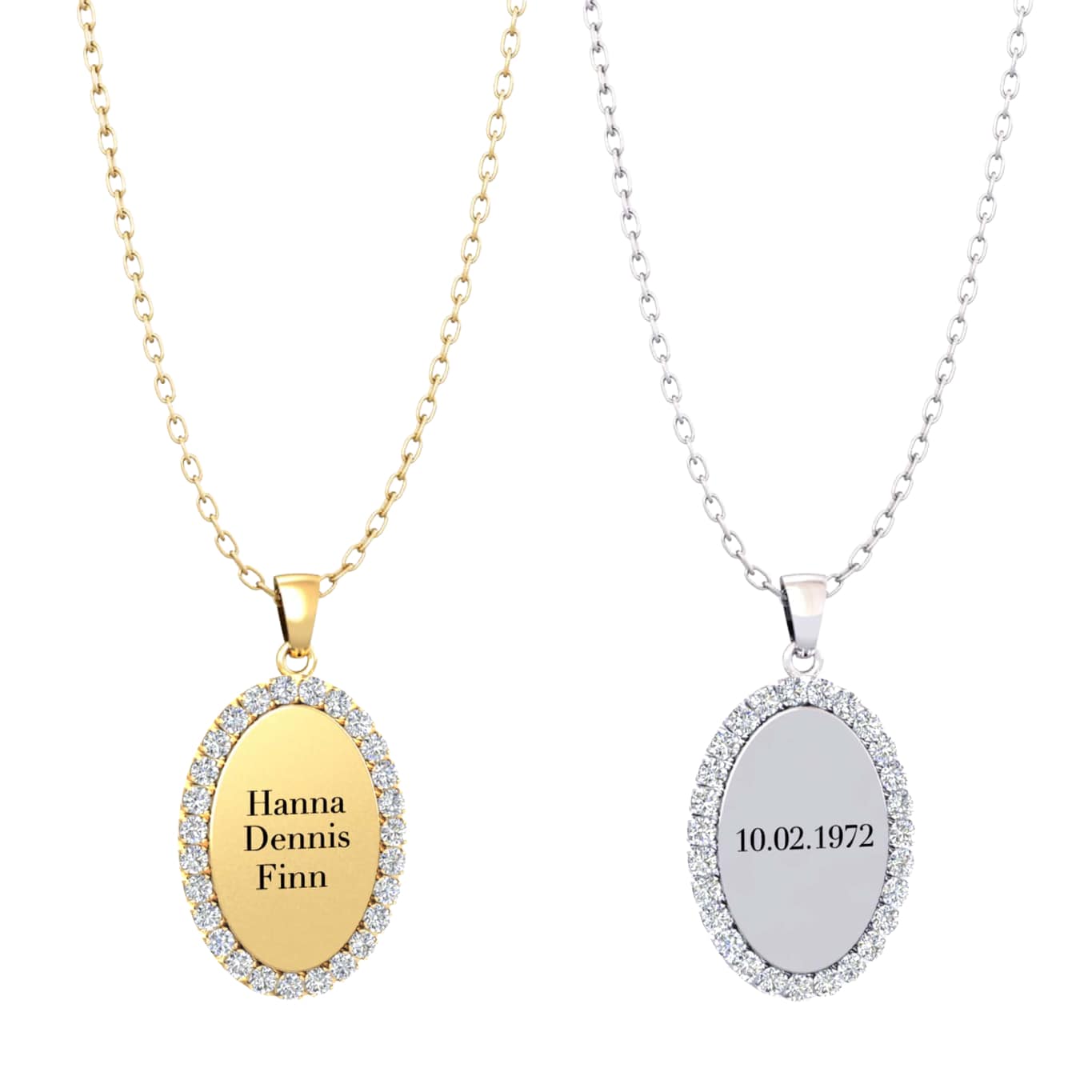 Engravable zirconia necklace