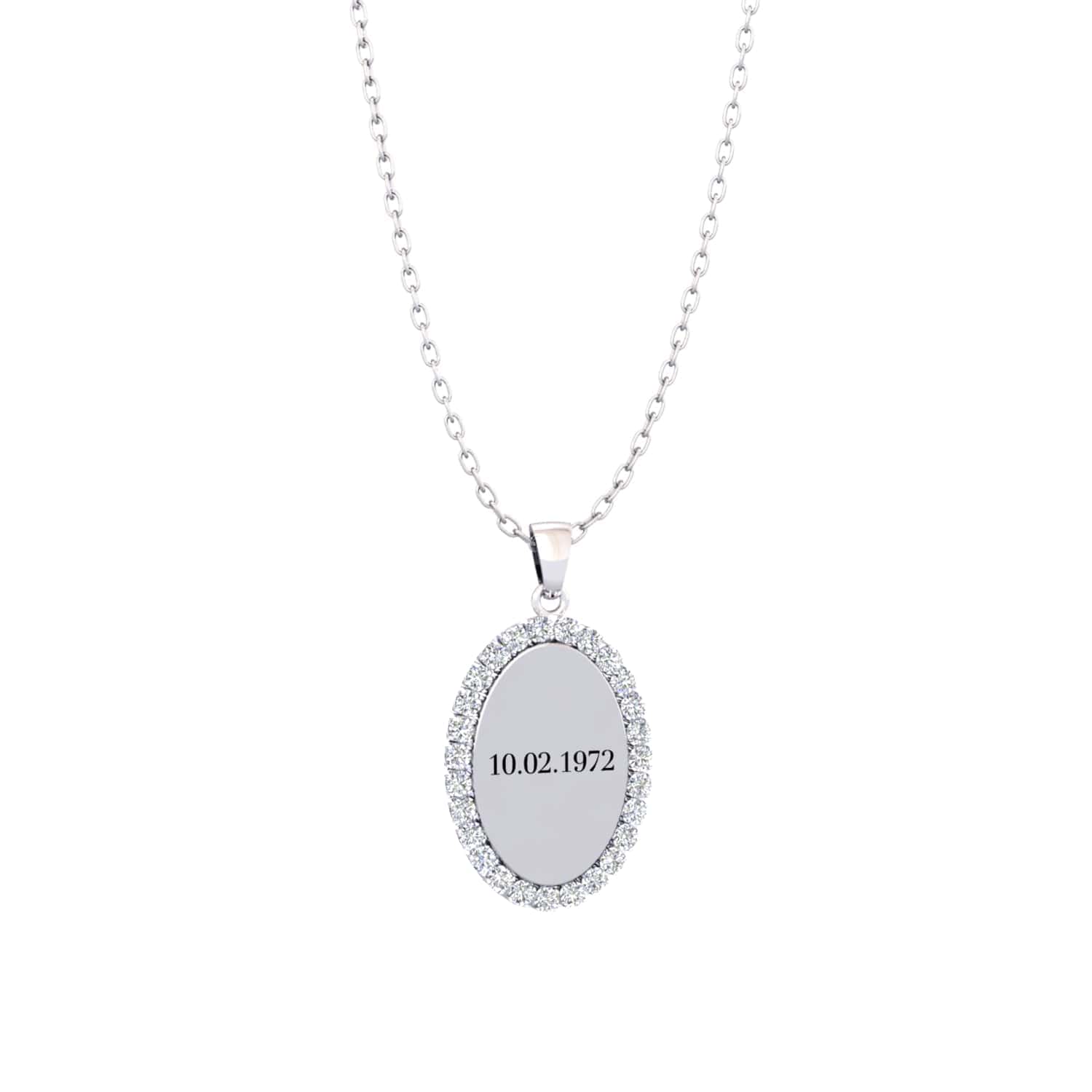 Engravable zirconia necklace