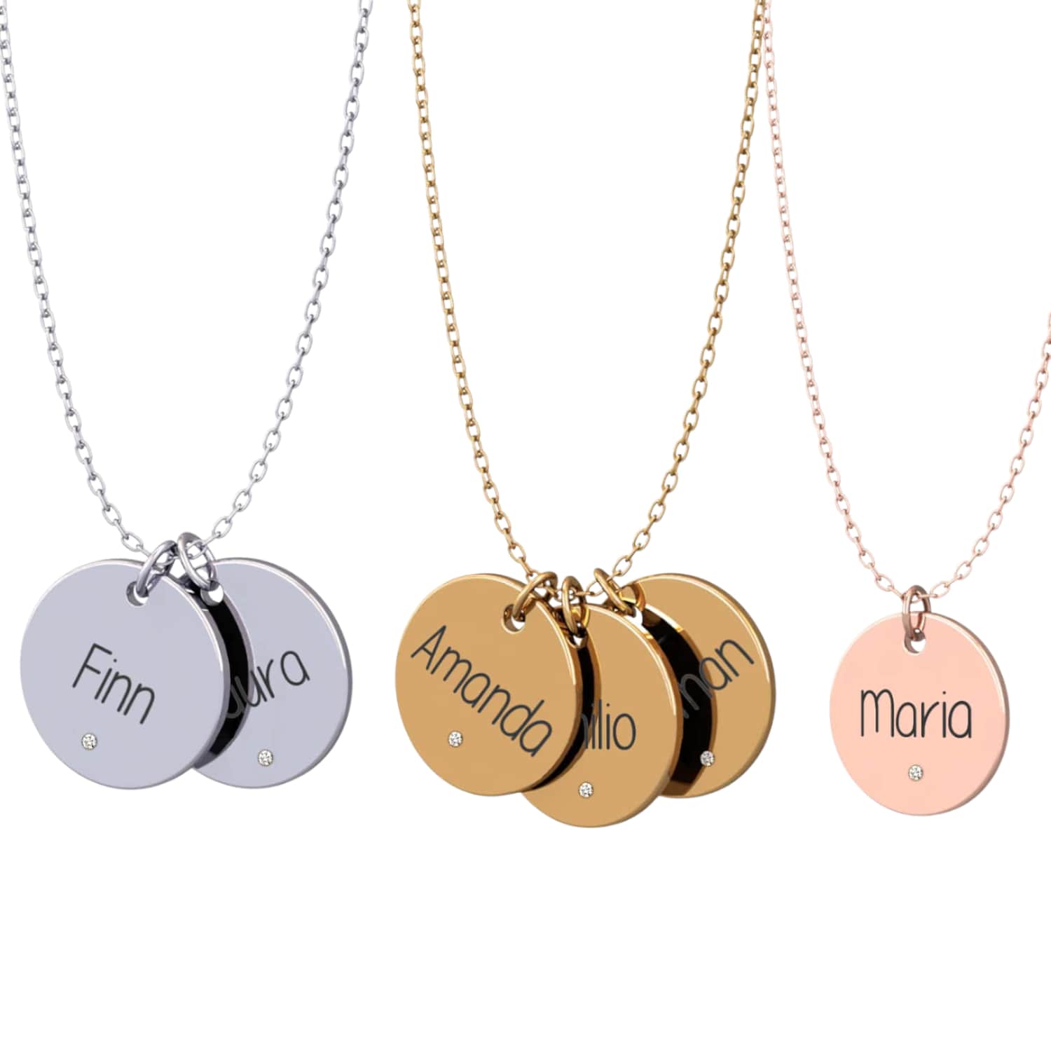 Name necklace with gemstone