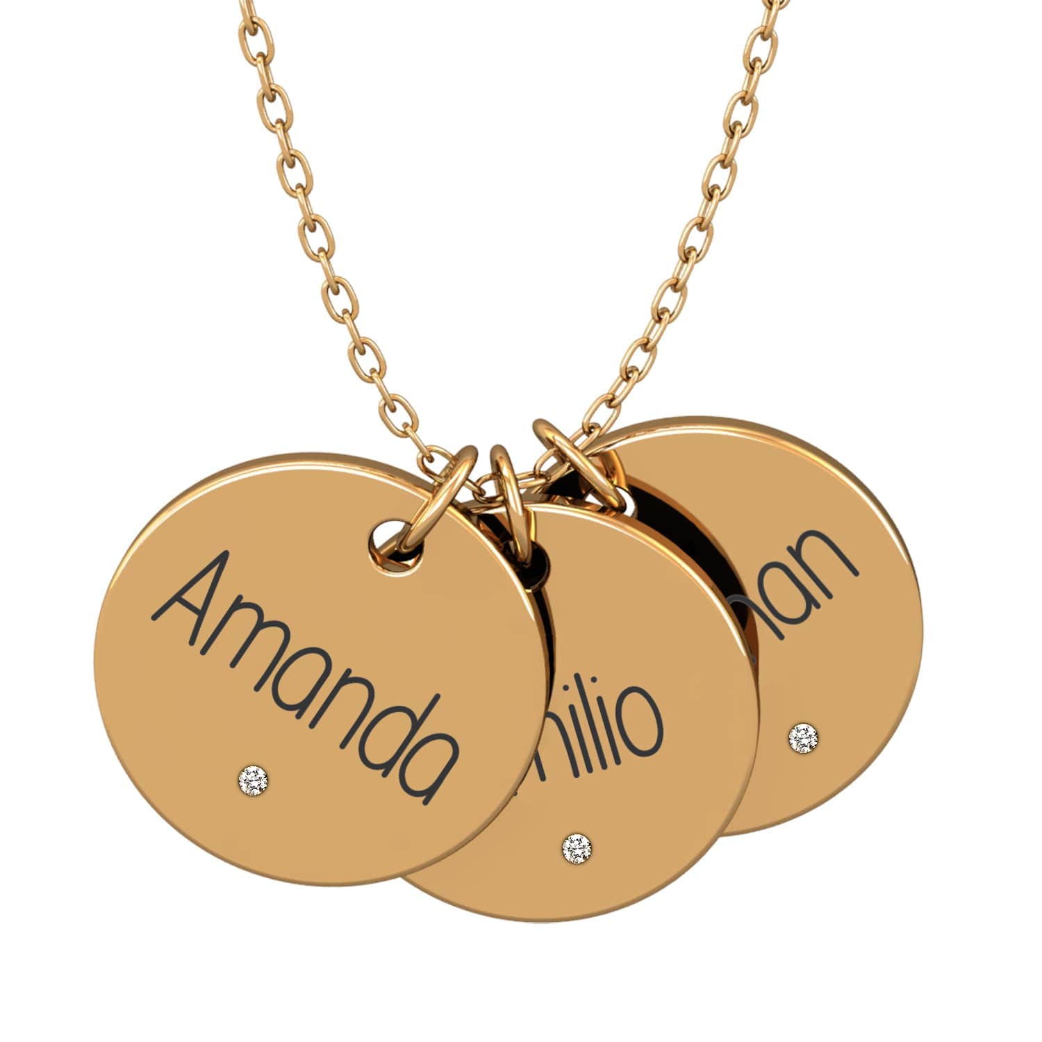 Name necklace with gemstone