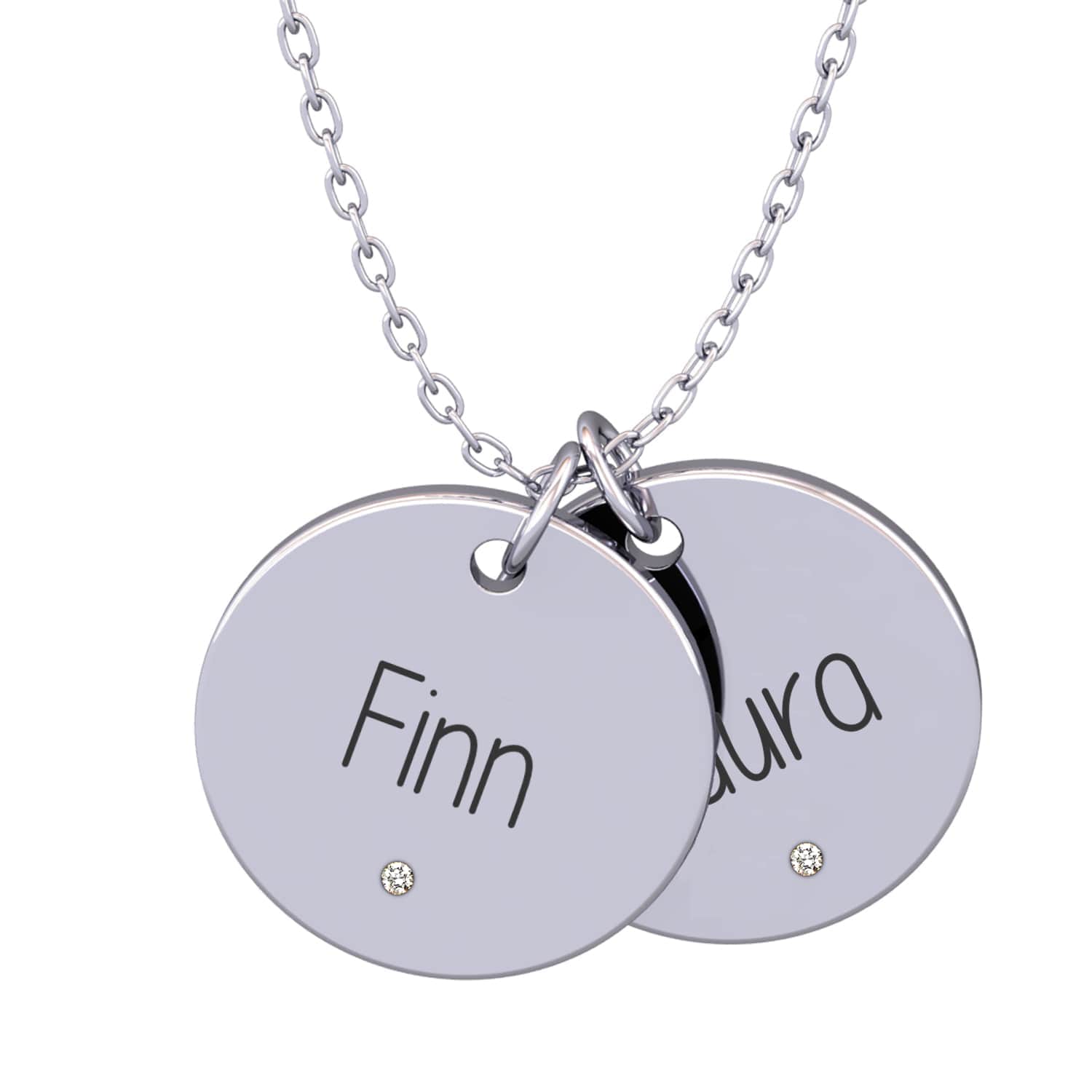 Name necklace with gemstone