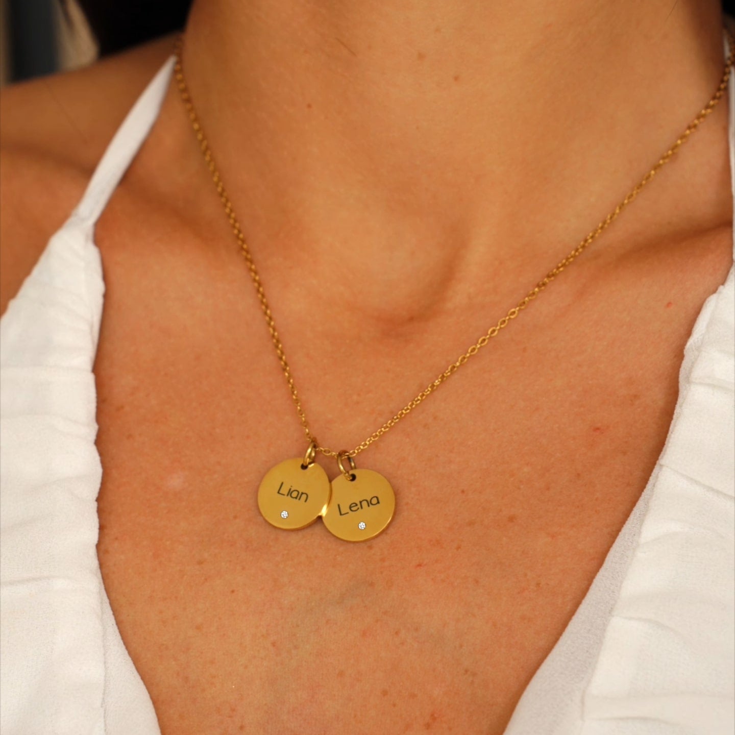 Name necklace with gemstone