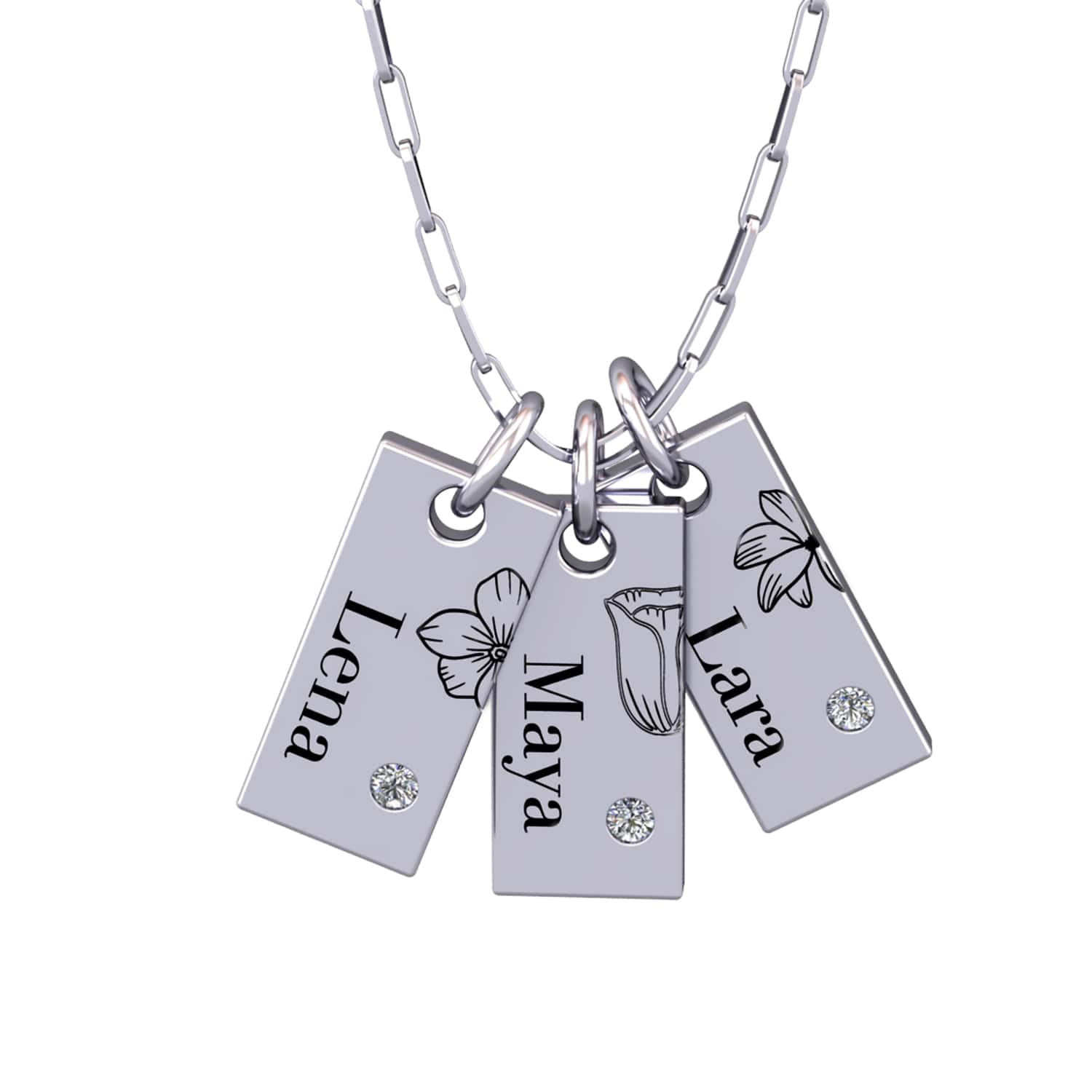 Flower necklace with name