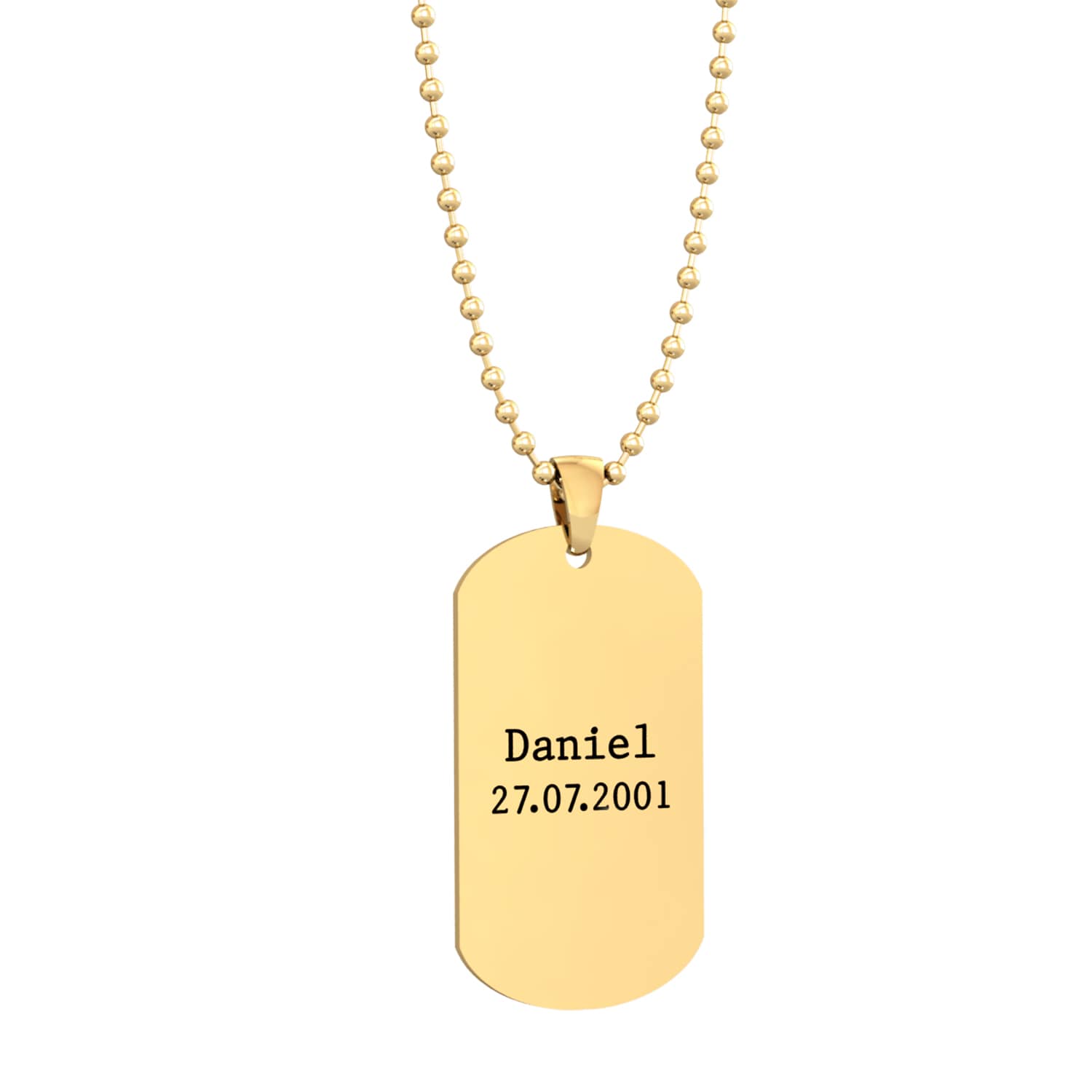 Dog tag necklace with engraving