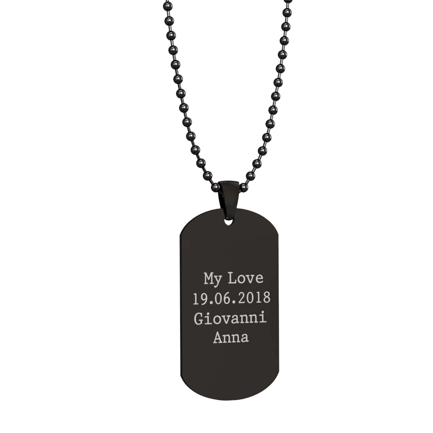 Dog tag necklace with engraving